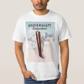 スイス アンダーマット スキーポスター 旅行の印刷物 Tシャツ (正面)
