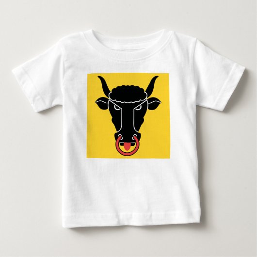 スイス ウーリ州の旗柄のベビーTシャツ ベビーTシャツ (正面)