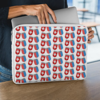 スイス&カントンティチーノフラッグ ラップトップスリーブ