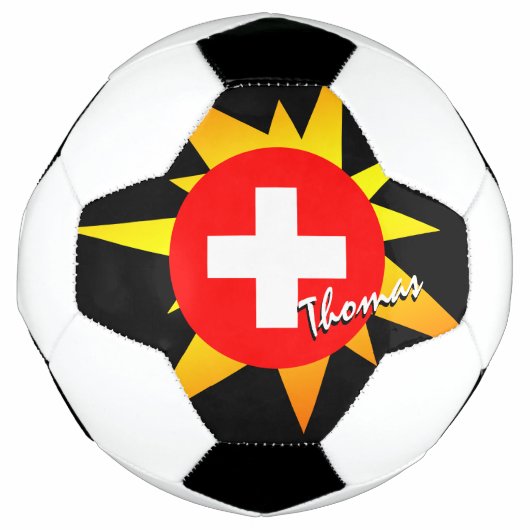 スイス・サッカー・スイス国旗/バン サッカーボール (正面)