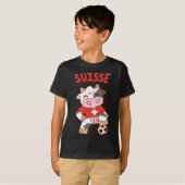 スイス サッカー 牛 フットボール ファン スイス 国旗 Tシャツ S (正面フル)