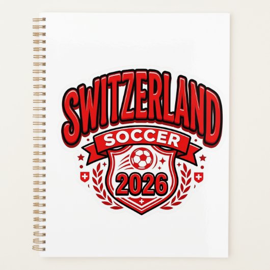 スイス サッカー 2026 サッカー 大胆 国 Typography プランナー手帳 (正面)