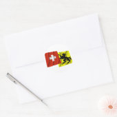 スイス・シャフハウゼン国旗 ラウンドシール (封筒)