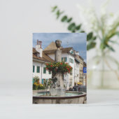 スイス、ジュネーブ湖、ニヨン、噴水 ポストカード (スタンド正面)