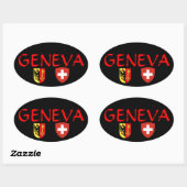 スイス、ジュネーブ*オーバルステッカー 楕円形シール (シート)