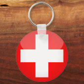 スイス・スイス国旗のクロスファッション/キーチェーン キーホルダー (正面)