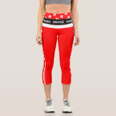 スイス・スイス国旗ファッション、フィットネス、スポーツ  カプリレギンス (正面)