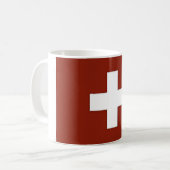 スイス – スイス国旗 –  コーヒーマグカップ (正面左)