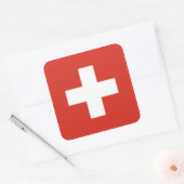 スイス/スイス国旗 スクエアシール (封筒)