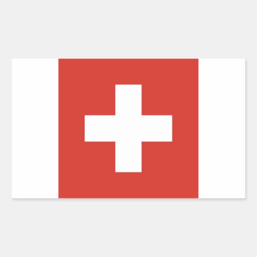 スイス/スイス国旗 長方形シール (正面)