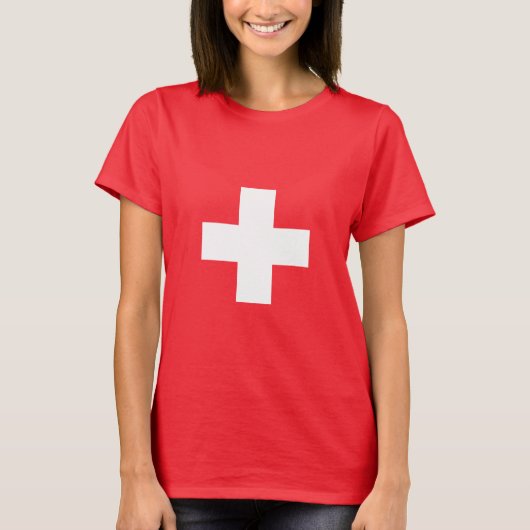 スイス - スイス国旗 Tシャツ (正面)