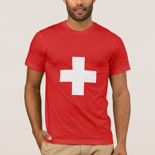 スイス - スイス国旗 Tシャツ (正面)