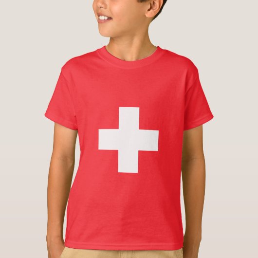 スイス - スイス国旗  Tシャツ (正面)