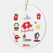 スイス – スイス土産コンボ セラミックオーナメント (左)