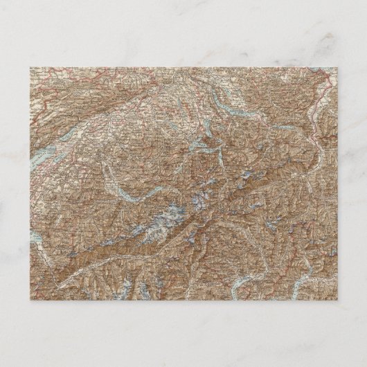 スイス、スイス・アトラス地図 ポストカード (正面)