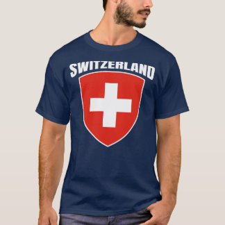 スイス・スイス・サッカー国旗のサッカー・ジャージー Tシャツ