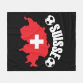 スイス・スイス・サッカー フリースブランケット (正面(横))