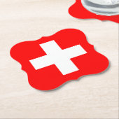 スイス（スイス）国旗 ペーパーコースター (アングル)