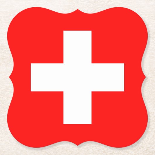 スイス（スイス）国旗 ペーパーコースター (正面)