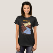 スイス スイス 湖 レトロ 旅行 Tシャツ (正面フル)