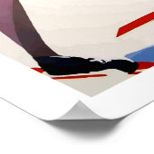 スイス、スキーで2人の女性、ヴィンテージ旅行 ポスター (角)