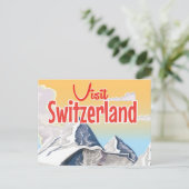 スイス スキーの旅行ポスター ポストカード (スタンド正面)