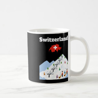 スイス スキーツアー お土産 スキー好き スイス フラグF コーヒーマグカップ
