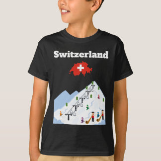 スイス スキーツアー お土産 スキー好き スイス F Tシャツ