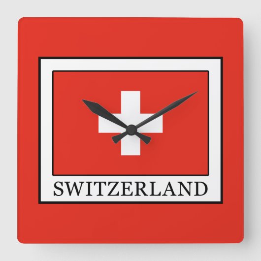 スイス スクエア壁時計 (正面)