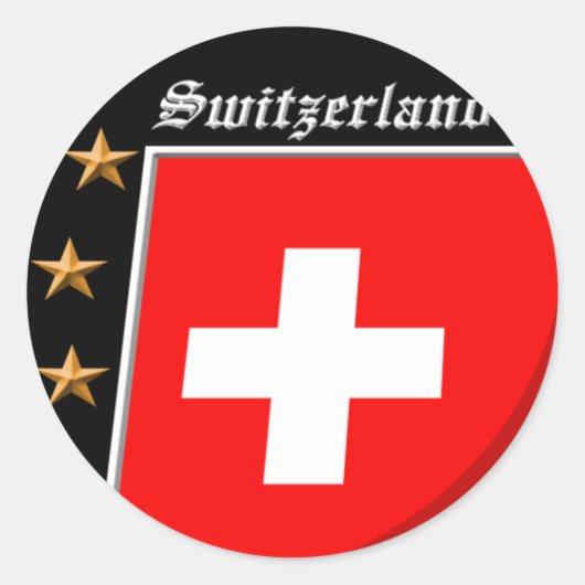 スイス・ステッカー ラウンドシール (正面)