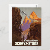 スイス、ストゥス、鉄道、橋の上の列車 ポストカード (正面/裏面)