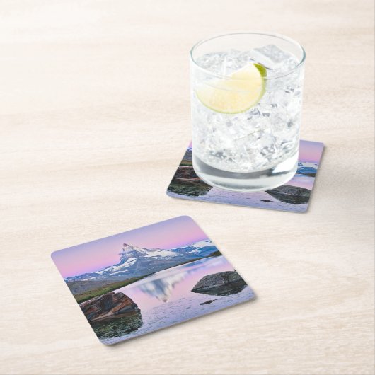 スイス·ゼルマットのマッターホーン山 スクエアペーパーコースター (インサイチュ)