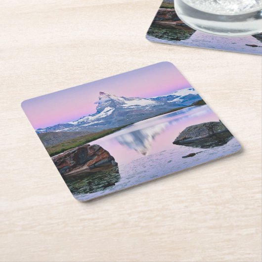 スイス·ゼルマットのマッターホーン山 スクエアペーパーコースター (アングル)