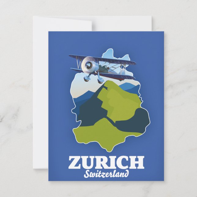 スイス チューリッヒ地方の地図 (正面)