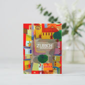 スイス、チューリッヒ市の通り。領域ビュー ポストカード (スタンド正面)