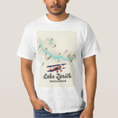 スイス チューリッヒ湖 地図 Tシャツ (正面)