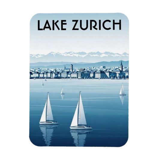 スイス チューリッヒ湖 旅行 マグネット (縦)