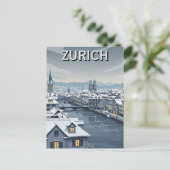 スイス チューリッヒ 冬の旅 ポストカード (スタンド正面)