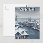 スイス チューリッヒ 冬の旅 ポストカード (正面/裏面)