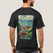 スイス チューリッヒ 旅行ポスター Tシャツ (裏面)