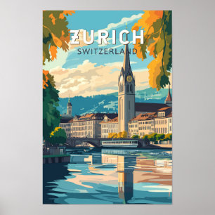 スイス チューリッヒ 旅行 アート ヴィンテージ ポスター