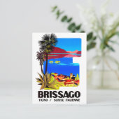 スイス、ティチーノ、ブリッサゴ。村と湖 ポストカード (スタンド正面)