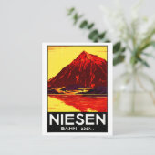 スイス・ニーセン・ヴィンテージ旅行ポスター復元 ポストカード (スタンド正面)