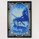 スイス/ノルウェー/オランダ風車デルフトブルー ジグソーパズル (縦)