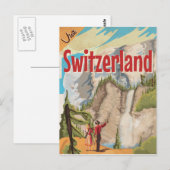 スイス ビンテージ 旅行 ポスター ポストカード (正面/裏面)