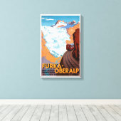 スイス・ファーカ・オベラルプヴィンテージのポスター復元 キャンバスプリント (インサイチュ (ウッドフロア))