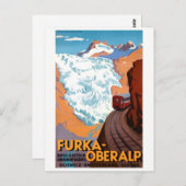 スイス・ファーカ・オベラルプヴィンテージのポスター復元 ポストカード (正面/裏面)