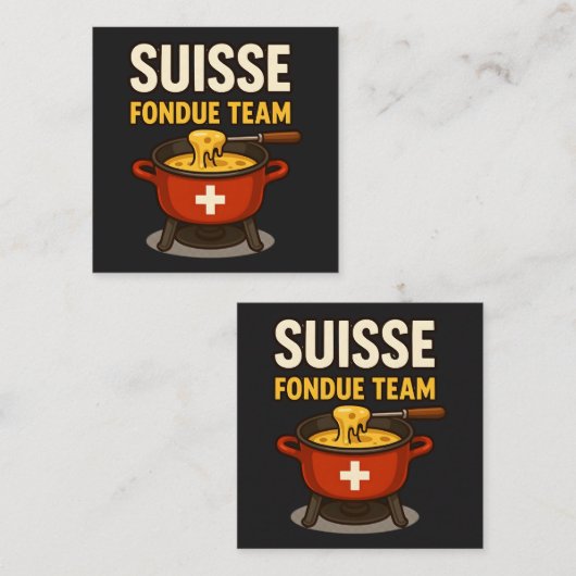 スイス フォンデュ チーム スクエア名刺 (正面/裏面)