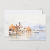 スイス モントルー 水彩風景 ウェディング 出欠カード (裏面)