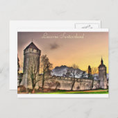 スイス・ルツェルンのムスエッグの壁のはがき ポストカード (正面/裏面)